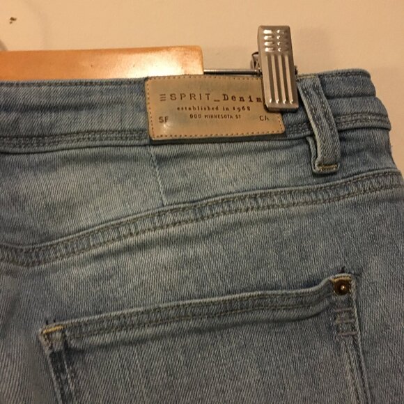 Esprit Blue Slim Fit 98% Cotton Distressed Denim Jeans - Picture 8 of 16